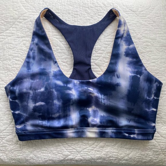 NWOT MPG Blue Tie Dye Recycled Polyester Sports Bra Medium Support Size SMALL - Picture 5 of 11